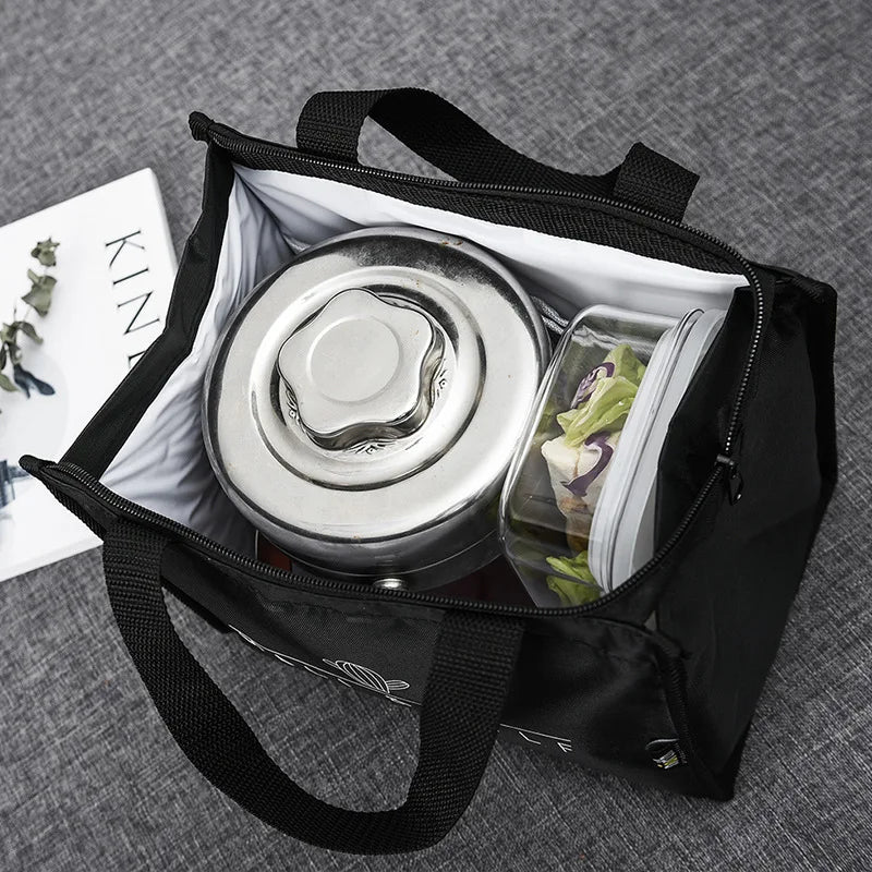Contracted Style Insulated Lunch Bag Durable Bento Pouch Thermal Insulated Lunch Box Tote Cooler Bag Lunch Container