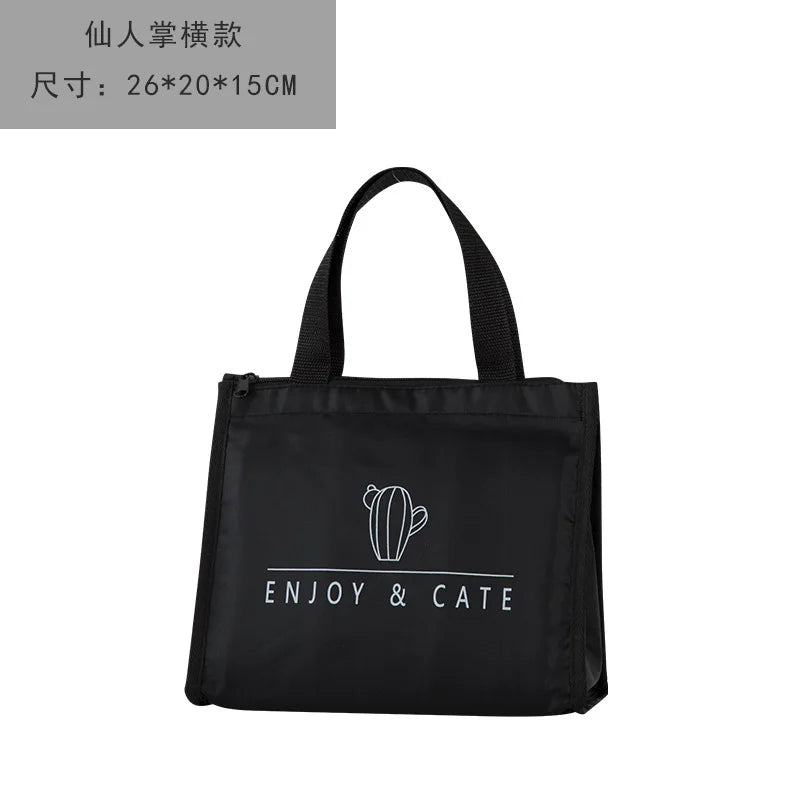 Contracted Style Insulated Lunch Bag Durable Bento Pouch Thermal Insulated Lunch Box Tote Cooler Bag Lunch Container