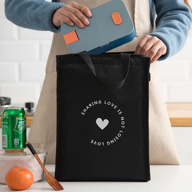 Contracted Style Insulated Lunch Bag Durable Bento Pouch Thermal Insulated Lunch Box Tote Cooler Bag Lunch Container