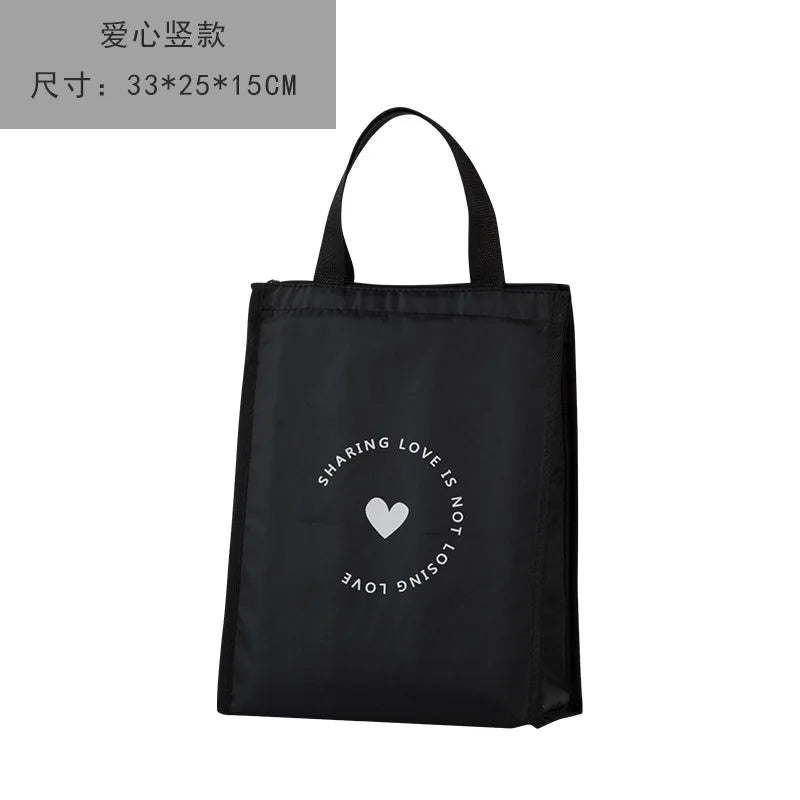 Contracted Style Insulated Lunch Bag Durable Bento Pouch Thermal Insulated Lunch Box Tote Cooler Bag Lunch Container