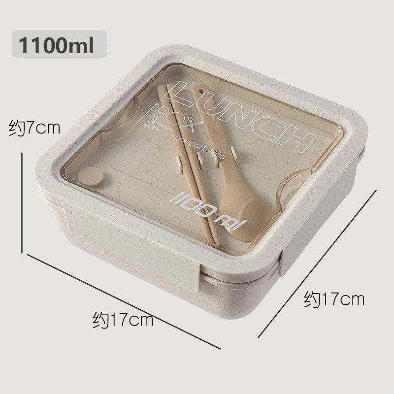1Pc Wheat Straw Lunch Box Healthy BPA Free Bento Boxes Microwave Dinnerware Food Storage Container Lunch Box for Kids