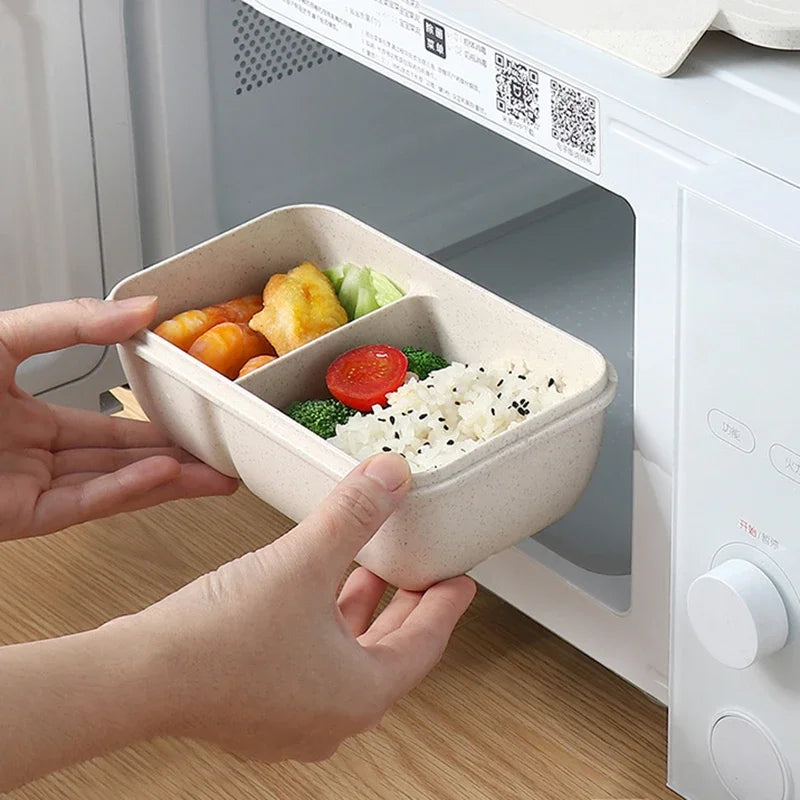 1Pc Wheat Straw Lunch Box Healthy BPA Free Bento Boxes Microwave Dinnerware Food Storage Container Lunch Box for Kids