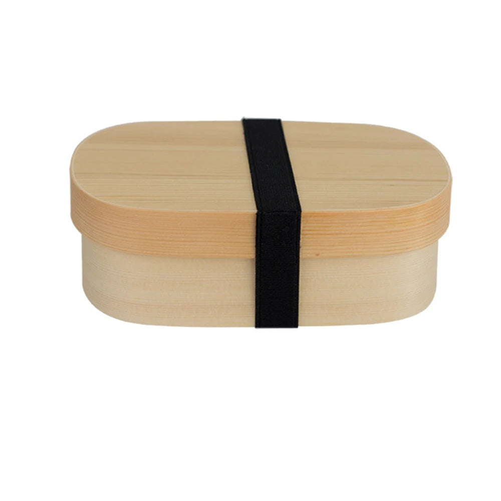 Wooden Lunch Box Sushi Bento Food for Kids Student Container Conservation Children'S Meal Prep Picnic round Square Dinnerware