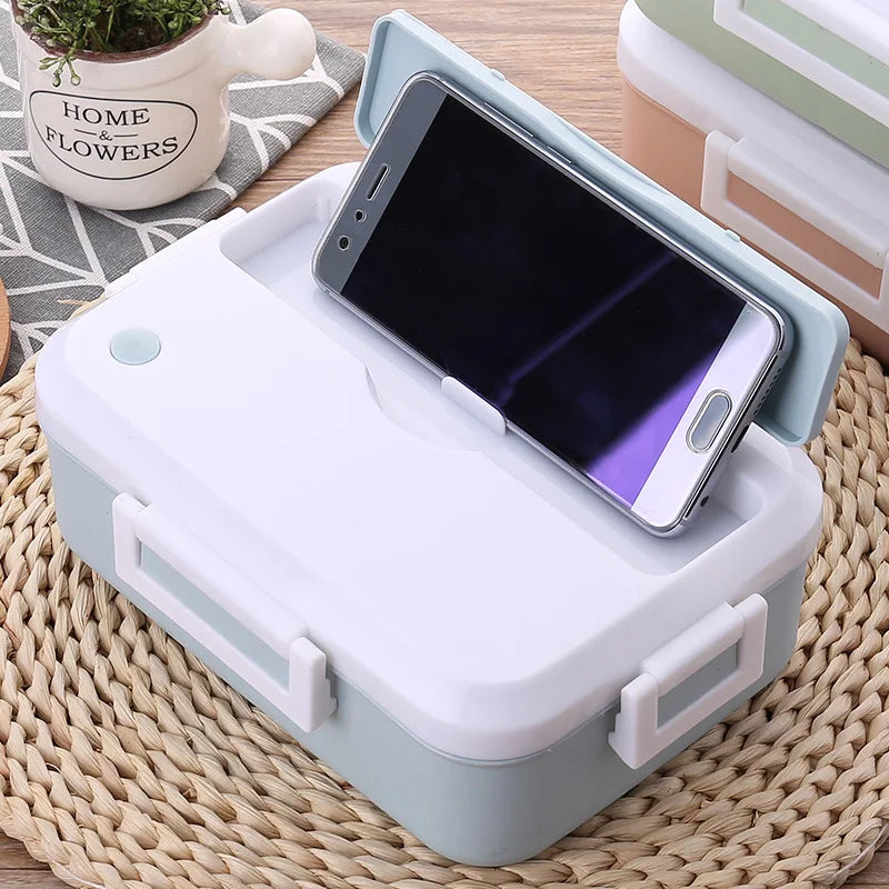 Microwave Oven Lunch Box with Tableware Cup Leakproof Portable Food Container Office School Hiking Camping Kids Health Bento Box