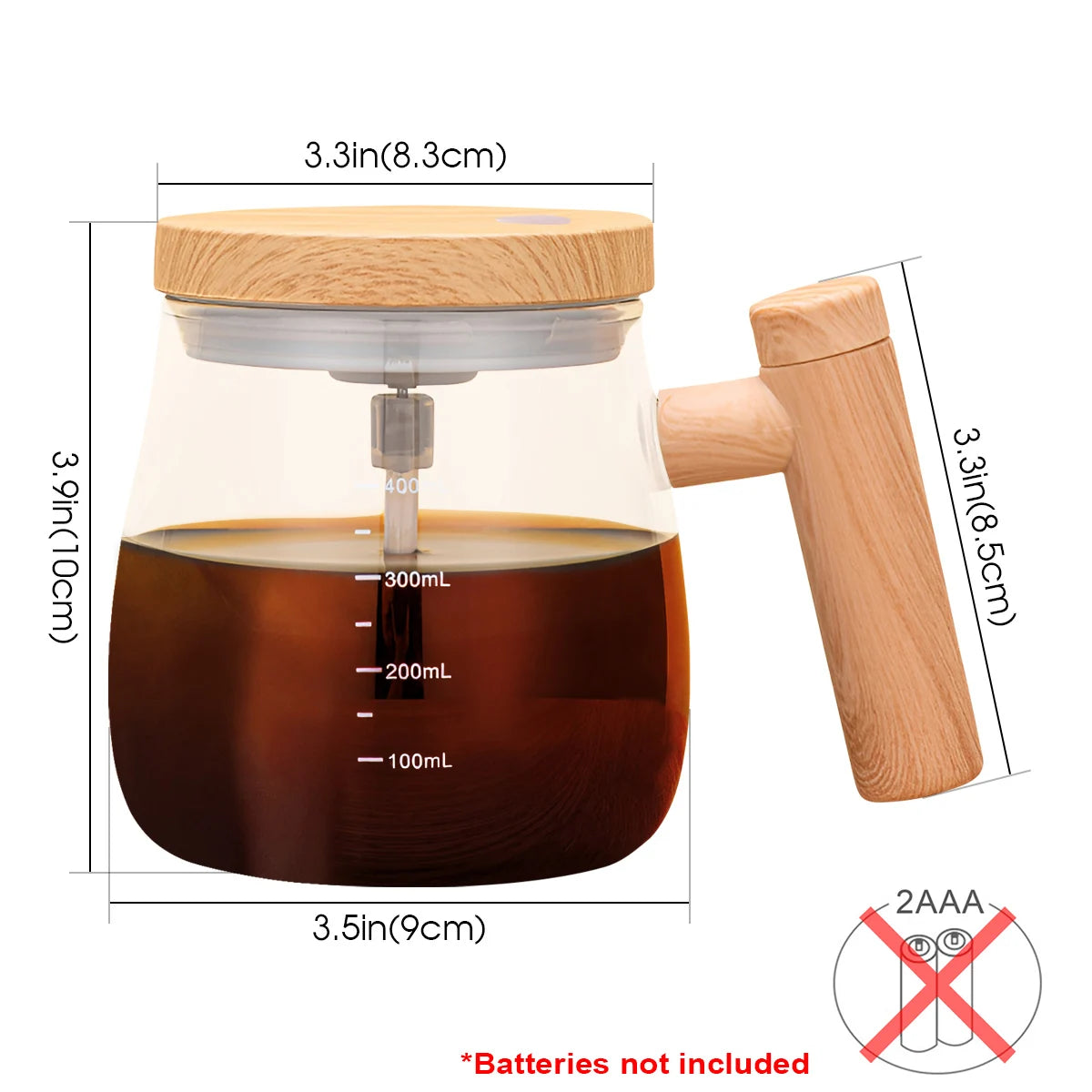 Self Stirring Coffee Cup Electric Stirring Mug 400Ml Self Mixing Mug Glass Waterproof Automatic Electric Protein Powder Mix Cup