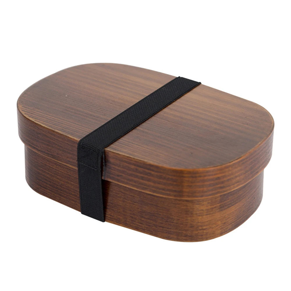 Wooden Lunch Box Sushi Bento Food for Kids Student Container Conservation Children'S Meal Prep Picnic round Square Dinnerware