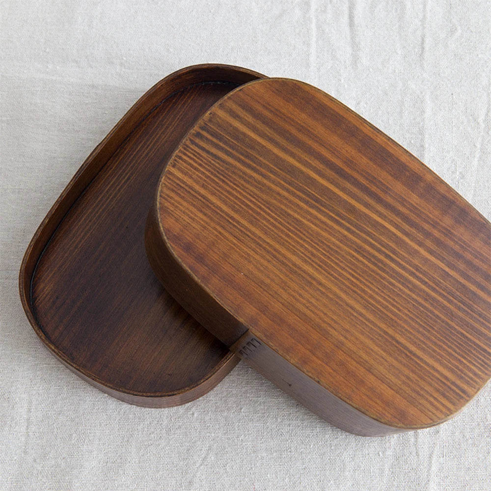 Wooden Lunch Box Sushi Bento Food for Kids Student Container Conservation Children'S Meal Prep Picnic round Square Dinnerware