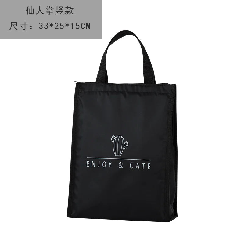 Contracted Style Insulated Lunch Bag Durable Bento Pouch Thermal Insulated Lunch Box Tote Cooler Bag Lunch Container